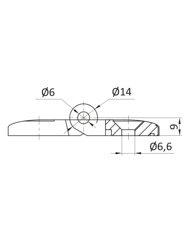 Zawias plastikowy PA 30x40 [6][8]