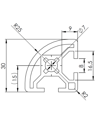 Profil aluminiowy 30x30R [8]