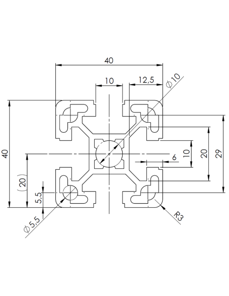 Profil aluminiowy 40x40L [10]
