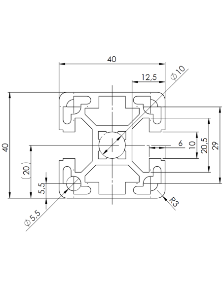 Profil aluminiowy 40x40L 2N180 [10]
