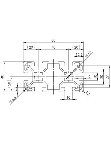 Profil aluminiowy 40x80L [10]