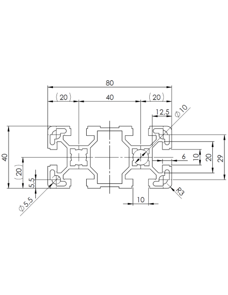 Profil aluminiowy 40x80L [10]