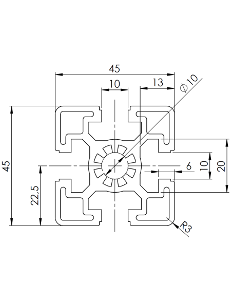 Profil aluminiowy 45x45 [10]