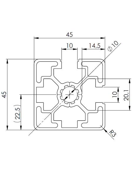 Profil aluminiowy 45x45L 2N90 [10]