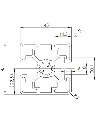 Profil aluminiowy 45x45L 2N180 [10]