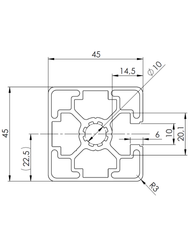 Profil aluminiowy 45x45L 1N [10]