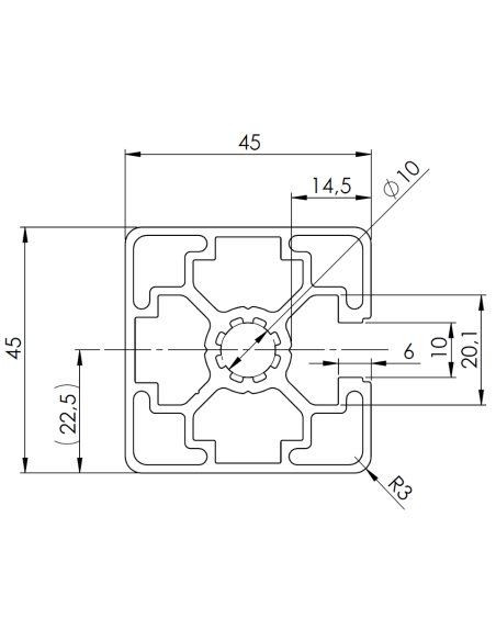 Profil aluminiowy 45x45L 1N [10]