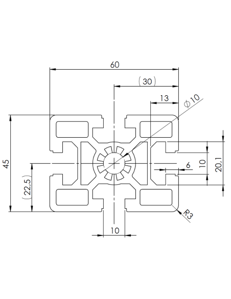 Profil aluminiowy 45x60 [10]