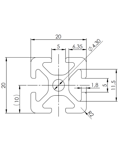 Profil aluminiowy 20X20 [5]