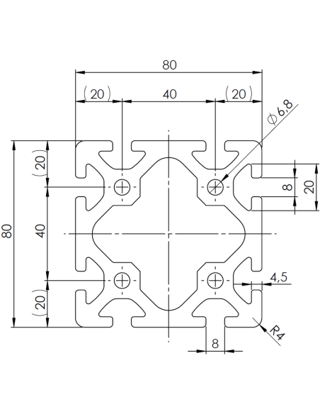Profil aluminiowy 80x80 [8]