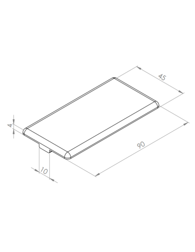 Záslepka pro konstrukční hliníkové profily 45x90