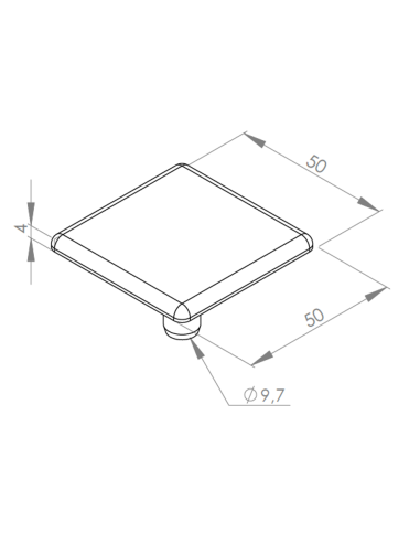 Záslepka pro hliníkové profily 50x50