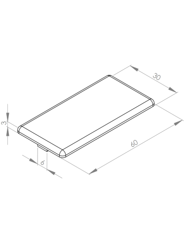 Záslepka pro hliníkové profily 30x60