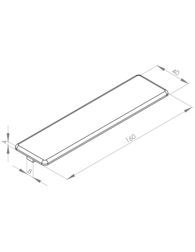 Záslepka pro hliníkové profily 40x160