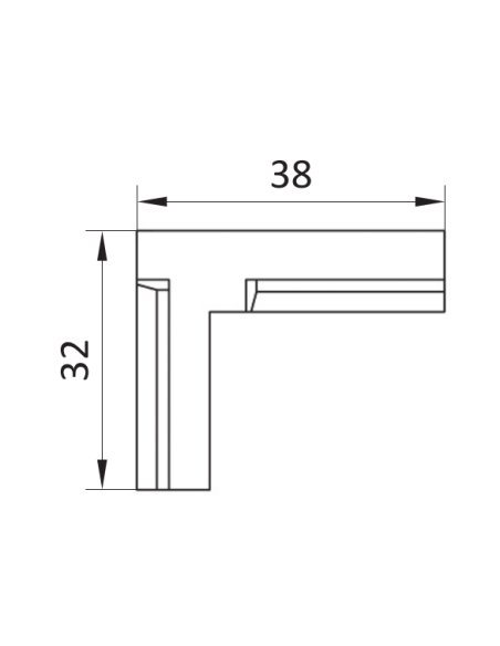 Vnitřní úhelník běžný pro drážku 10mm
