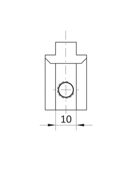 Vnitřní úhelník běžný pro drážku 10mm