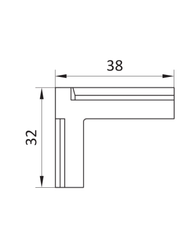 Vnitřní úhelník typu R pro drážku 10mm