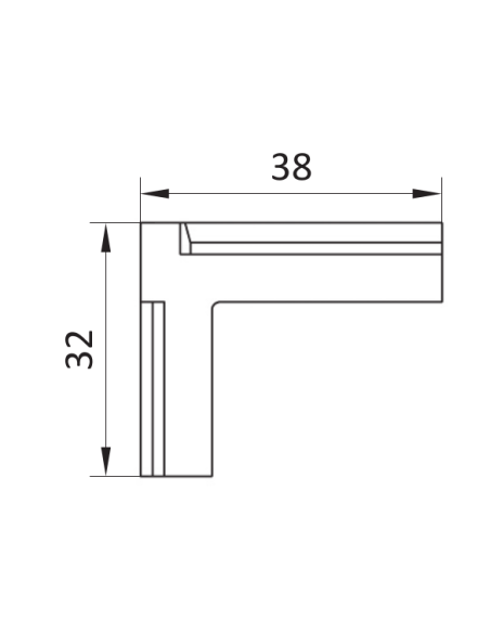 Vnitřní úhelník typu R pro drážku 10mm