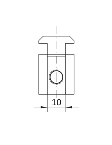 Vnitřní úhelník typu R pro drážku 10mm