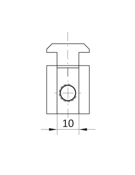 Vnitřní úhelník typu R pro drážku 10mm