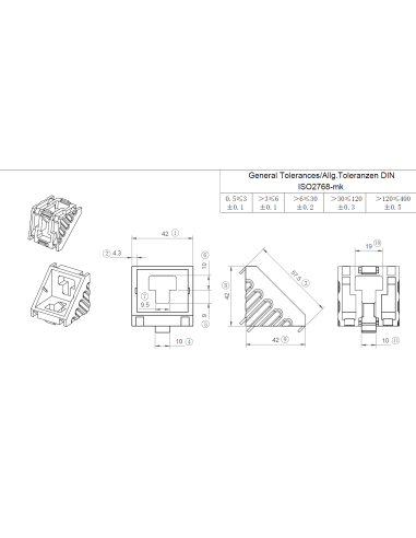 Úhelník 45x45 do drážky 10mm