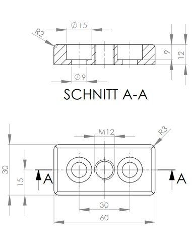 Montážní deska 30x60 M12