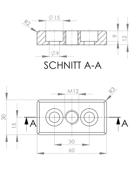 Montážní deska 30x60 M12