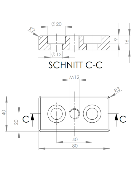 Podkladová deska 40x80 M12