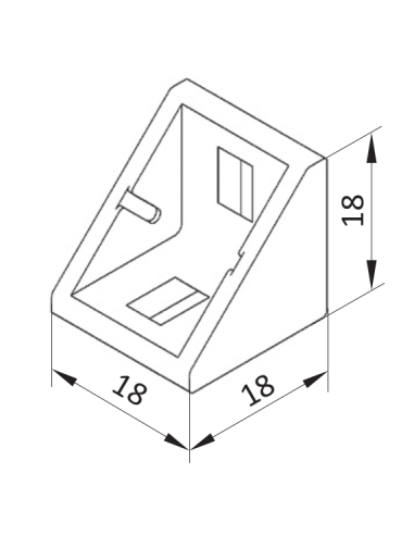 Úhelník 20×20 s montážní sadou pro drážku 6 mm