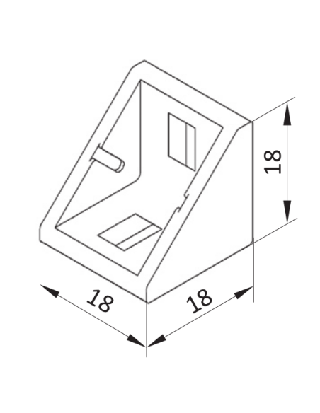 Úhelník 20×20 s montážní sadou pro drážku 6 mm