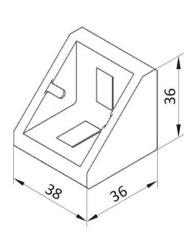 Úhelník 40x40 se sadou pro uchycení do drážky 10 mm