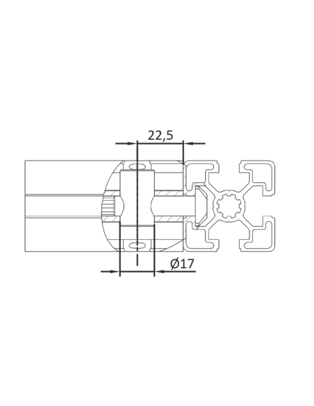 Łącznik szybkomocujący poziomy 90° ESD [10]
