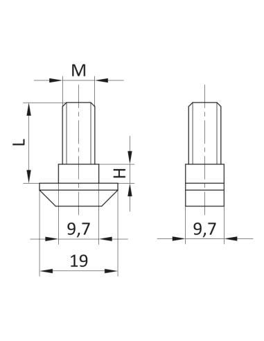 Śruba młoteczkowa ESD M8x25 z nakrętką kołnierzową ESD M8 [10]